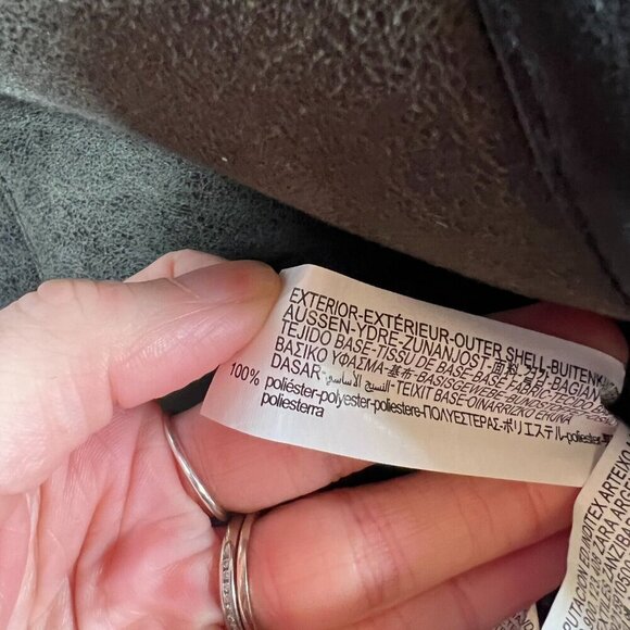 Zara Double Faced Aviator Faux Leather Jacket Size Small Green Shearling Sherpa - Picture 11 of 12